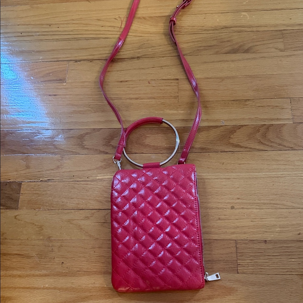 INC International Concepts Red Quilted Crossbody Bag
